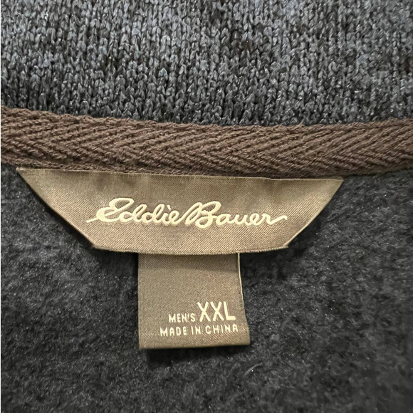 Eddie Bauer Men's Radiator Fleece Snap Mock Pullover Size XXL in Blue - Picture 4 of 6